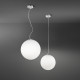 Lampada a sospensione moderna in metallo con diffusore in vetro a boccia grande