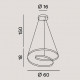 Lampada a sospensione piccola a led struttura in metallo e diffusore a spirale