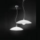 Lampada a sospensione piccola struttura in metallo con diffusore in vetro