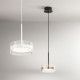 Lampada a sospensione singola a led struttura in metallo diffusore in vetro