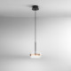 Lampada a sospensione singola a led struttura in metallo diffusore in vetro