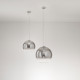 Lampada a sospensione singola grande in metallo diffusore in vetro a led