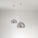 Lampada a sospensione singola piccola in metallo diffusore in vetro a led