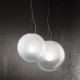 Lampada a sospensione struttura in metallo diffusore grande a boccia di vetro