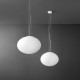Lampada a sospensione struttura in metallo diffusore grande a boccia di vetro