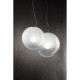 Lampada a sospensione struttura in metallo diffusore media a boccia di vetro