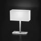 Lampada da comodino dal design moderno cromo spazzolato con paralume in pvc