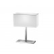 Lampada da comodino dal design moderno cromo spazzolato con paralume in pvc