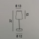 Lampada da comodino in metallo cromato lucido con paralume in stoffa