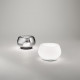 Lampada da tavolo a led con struttura in metallo e diffusore in vetro