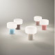 Lampada da tavolo con struttura in ceramica e diffusore in vetro