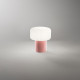 Lampada da tavolo con struttura in ceramica e diffusore in vetro