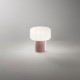 Lampada da tavolo con struttura in ceramica e diffusore in vetro