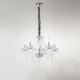 Lampadario in metallo 5 braccia in vetro soffiato pendagli decorati in vetro