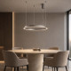Lampadario moderno con diffusore a led in alluminio ad anello