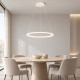 Lampadario moderno in metallo con diffusore a led ad anello