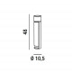 Paletto luce in alluminio per esterni con due spine schuko (2x1500W)