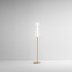Piantana a led con struttura in metallo diffusore in vetro