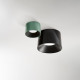 Plafoniera a led con struttura cilindrica in metallo dal design moderno
