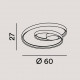 Plafoniera a led con struttura in metallo e diffusore a spirale
