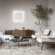 Plafoniera a led grande con struttura in metallo quadrata dal design moderno