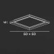 Plafoniera a led grande con struttura in metallo quadrata dal design moderno