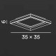 Plafoniera a led piccola con struttura in metallo quadrata dal design moderno