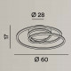 Plafoniera da soffitto a led con struttura in metallo e diffusore a spirale