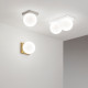 Plafoniera da soffitto moderna in metallo e diffusore a boccia in vetro