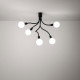 Plafoniera in stile moderno 5 braccia orientabili in metallo e gomma
