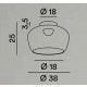 Plafoniera led con struttura in metallo e diffusore in vetro