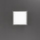 Plafoniera led piccola con struttura in metallo e diffusore quadrato in vetro
