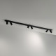 Plafoniera lunga in alluminio con faretti orientabili rotondi