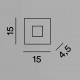 Plafoniera piccola a led con struttura in alluminio quadrata dal design moderno