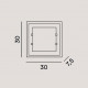 Plafoniera piccola quadrata in vetro bianco satinato di design moderno