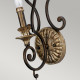 Applique da parete classica in acciaio con dettagli in cristallo e 1 diffusore