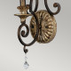 Applique da parete classica in acciaio con dettagli in cristallo e 1 diffusore