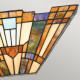 Applique da parete in metallo con paralume in vetro tiffany a 2 luci