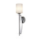 Applique LED da parete grande in acciaio e diffusore in vetro opalino a 1 luce