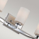 Applique LED da parete in acciaio con 3 diffusori cilindrici in vetro opalino