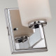 Applique LED da parete piccola in acciaio e diffusore in vetro opalino a 1 luce