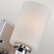 Applique LED da parete piccola in acciaio e diffusore in vetro opalino a 1 luce