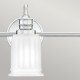 Applique LED moderna per bagno in acciaio con 3 diffusori in vetro