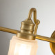 Applique LED moderna per bagno in acciaio con 4 diffusori in vetro