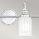 Applique LED moderna per bagno in acciaio con 4 diffusori in vetro