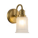 Applique LED moderna per bagno in acciaio e diffusore in vetro a 1 luce