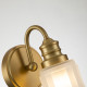 Applique LED moderna per bagno in acciaio e diffusore in vetro a 1 luce