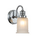Applique LED moderna per bagno in acciaio e diffusore in vetro a 1 luce
