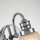Applique LED moderna per bagno in acciaio e diffusore in vetro a 1 luce