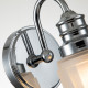 Applique LED moderna per bagno in acciaio e diffusore in vetro a 1 luce